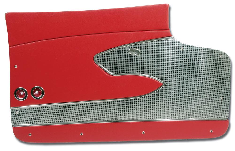 C1 1959-1959 Chevrolet Corvette Door Panels. Red Deluxe