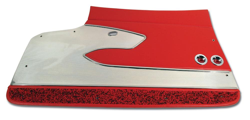 C1 1960-1960 Chevrolet Corvette Door Panels. Red Deluxe