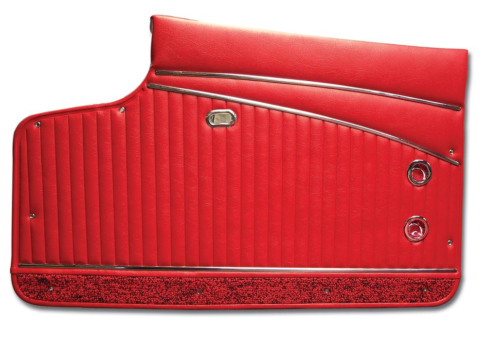 C1 1962-1962 Chevrolet Corvette Door Panels. Red Deluxe