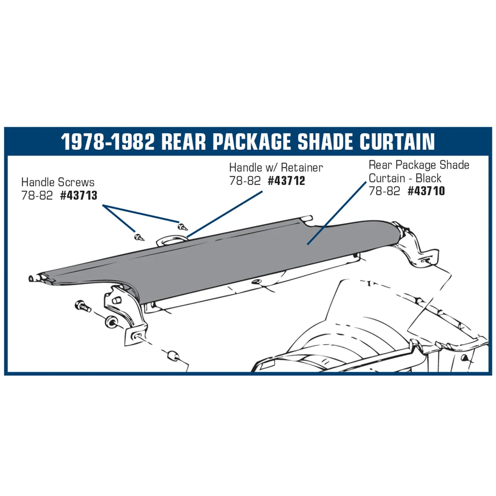 C3 1978-1982 Corvette Rear Package Shade Curtain