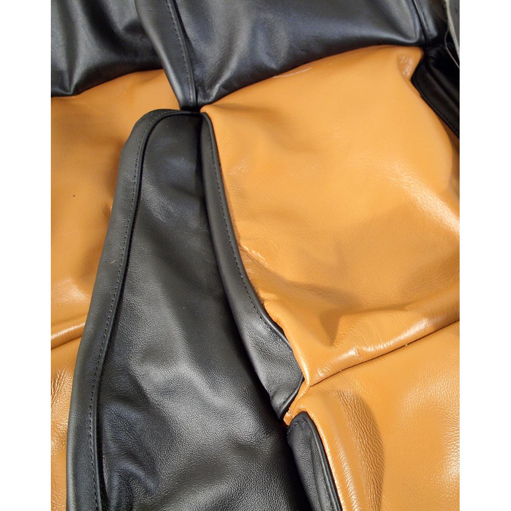 1988 Corvette C4 Custom 100% Leather Standard Seat Covers - Black & Saddle