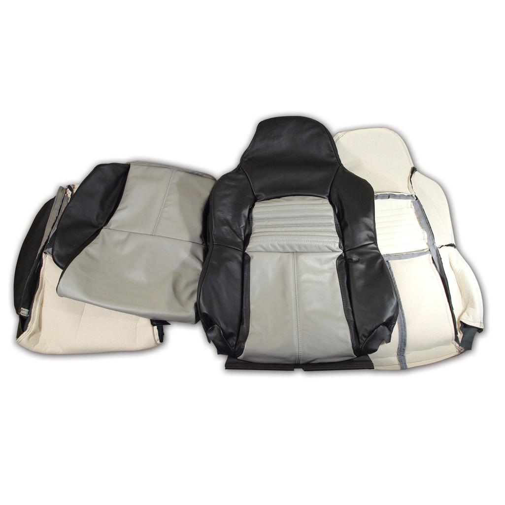 Custom Leather Standard Seat Covers - Black & Gray