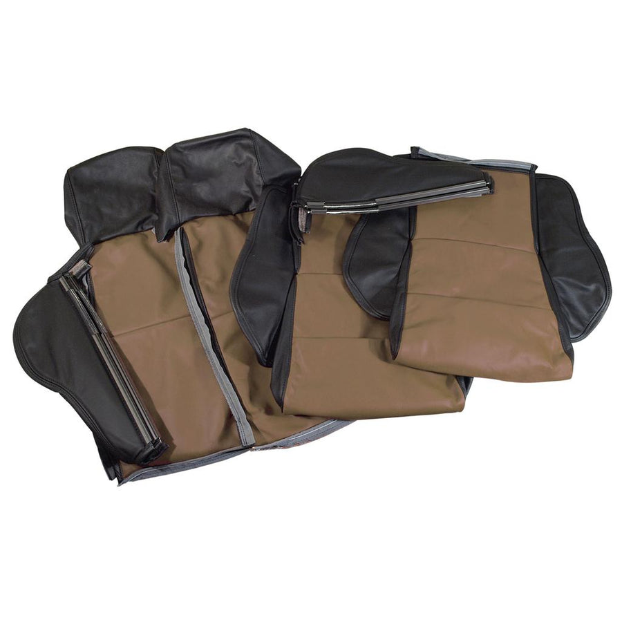 1988 Corvette C4 Custom 100% Leather Seat Covers Sport - Black & Saddle