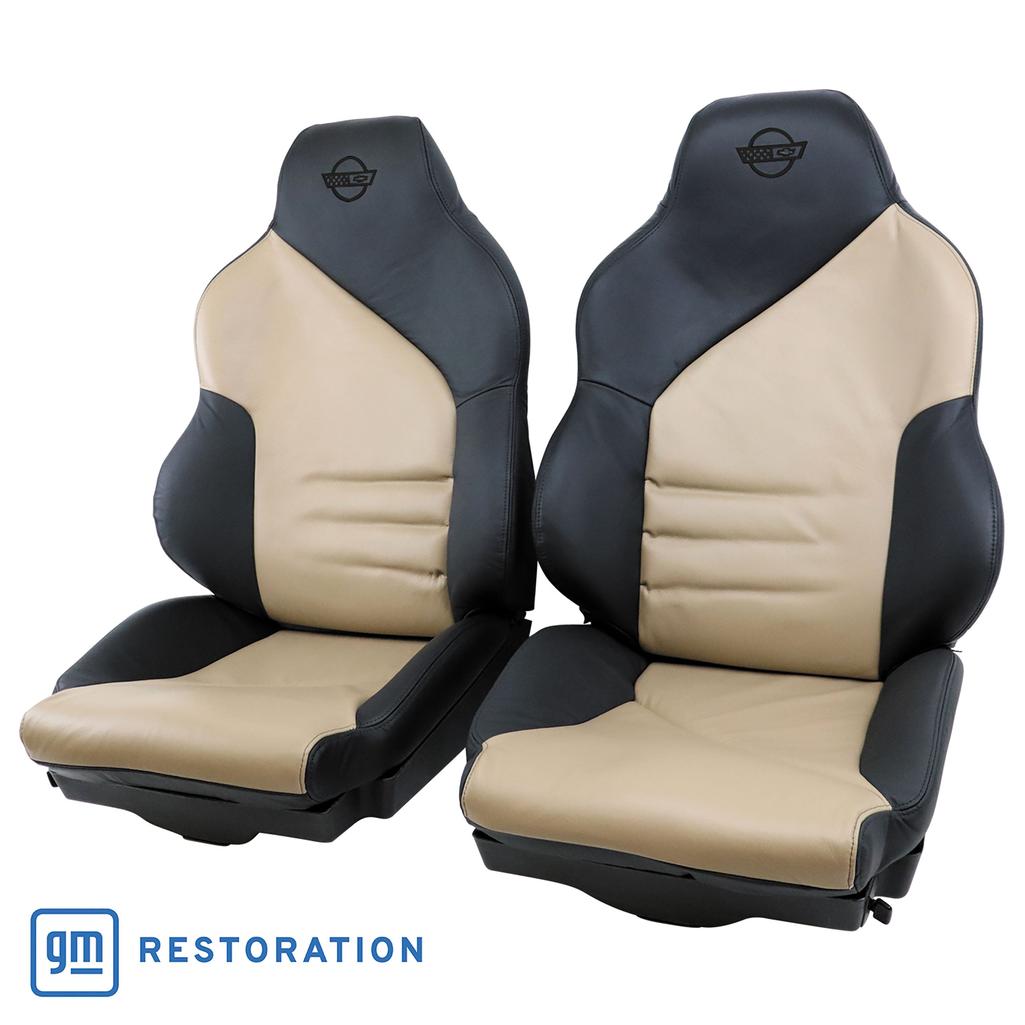 Custom Leather Sport Seat Covers - Black & Beige