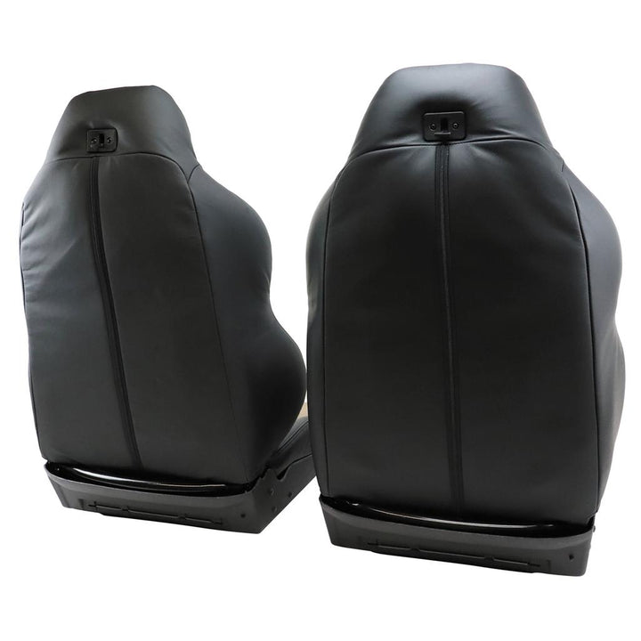 Custom Leather Sport Seat Covers - Black & Beige detail