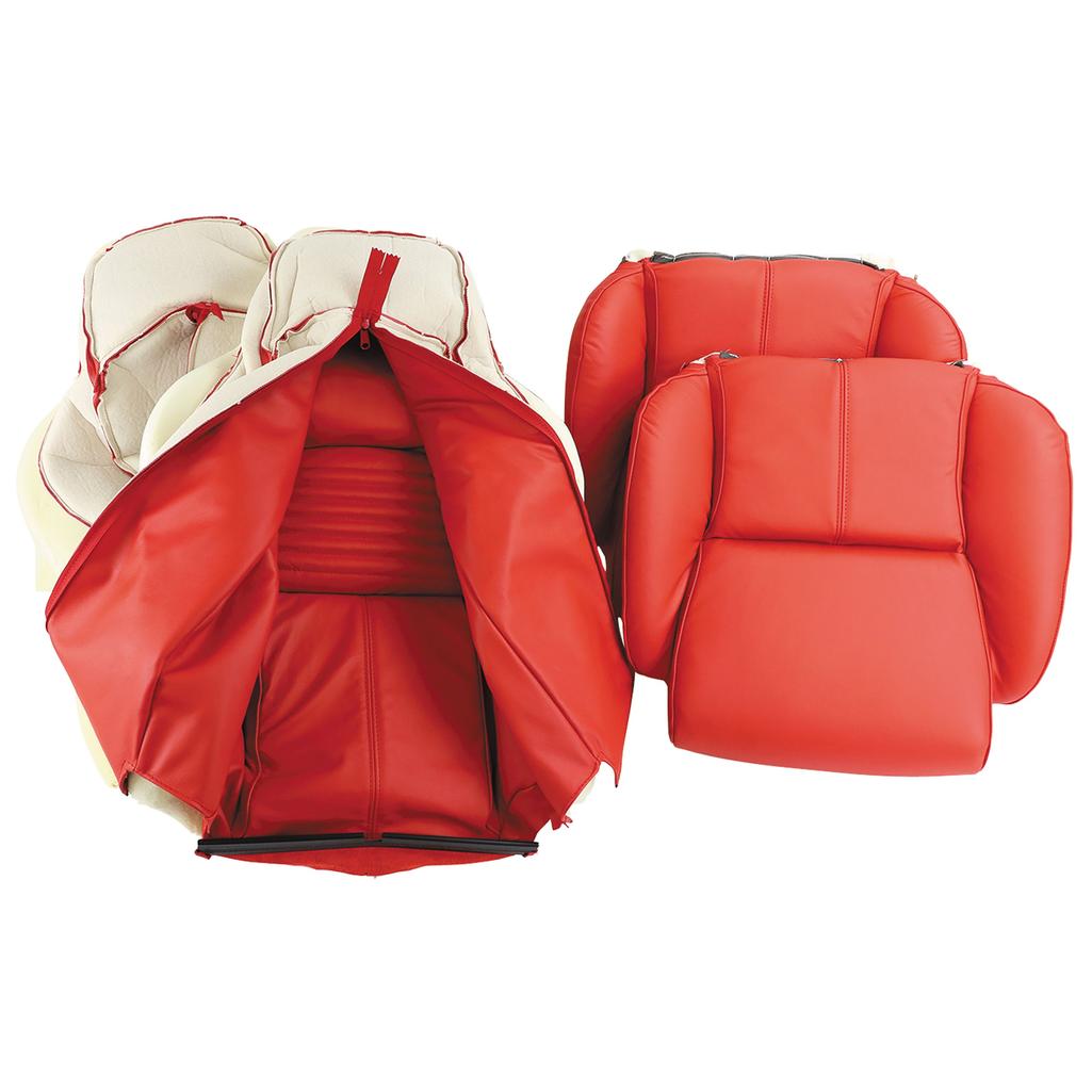 Mounted Leather Seat Covers - Torch Red