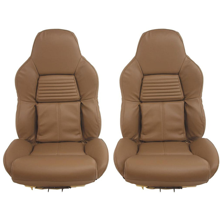 Mounted Leather-Like Vinyl Seat Covers - Beige