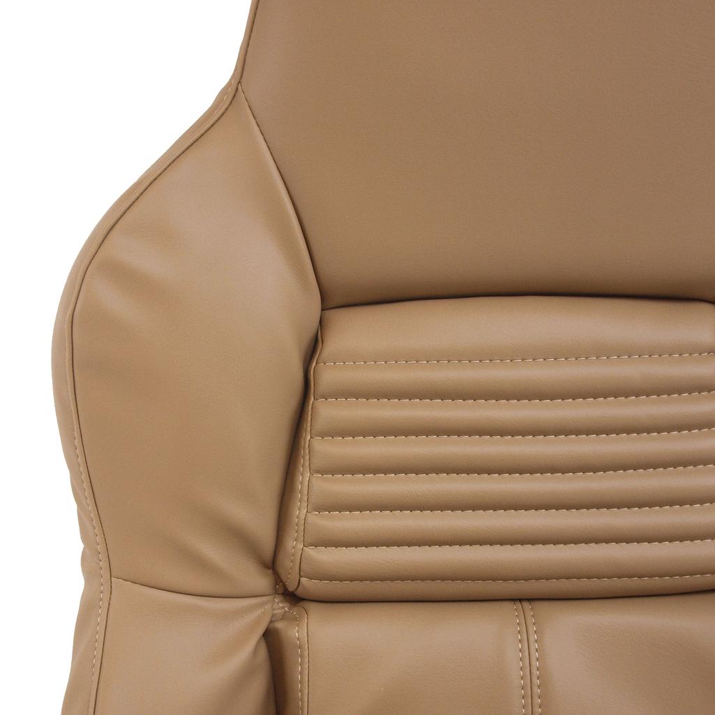 Mounted Leather-Like Vinyl Seat Covers - Beige detail
