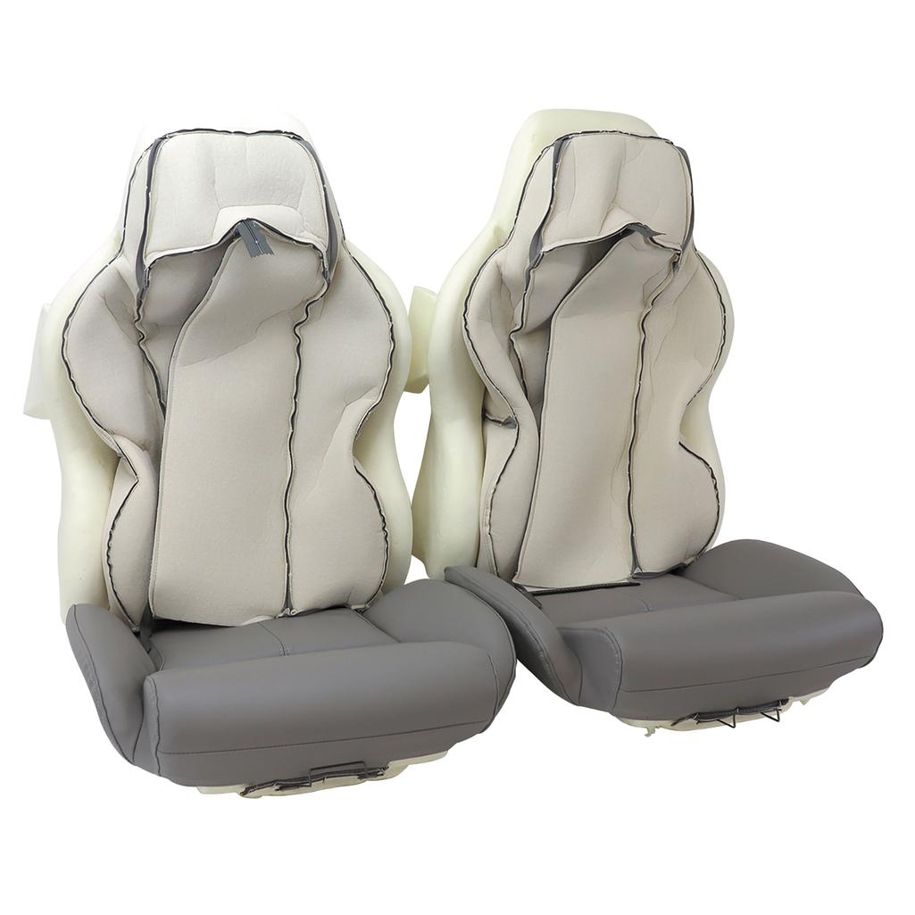 Mounted Leather-Like Vinyl Seat Covers - Gray