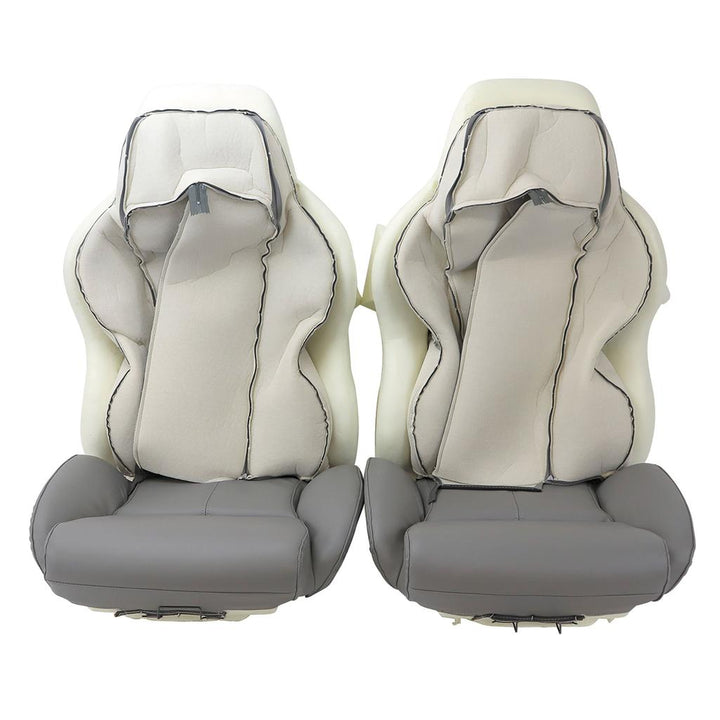 Mounted Leather-Like Vinyl Seat Covers - Gray detail