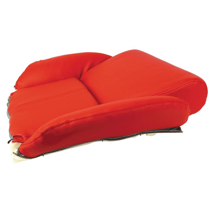 Mounted Leather-Like Vinyl Seat Covers - Torch Red detail