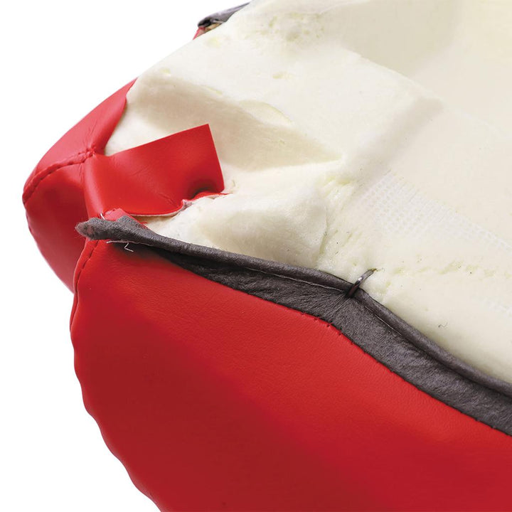 Mounted Leather-Like Vinyl Seat Covers - Torch Red detail