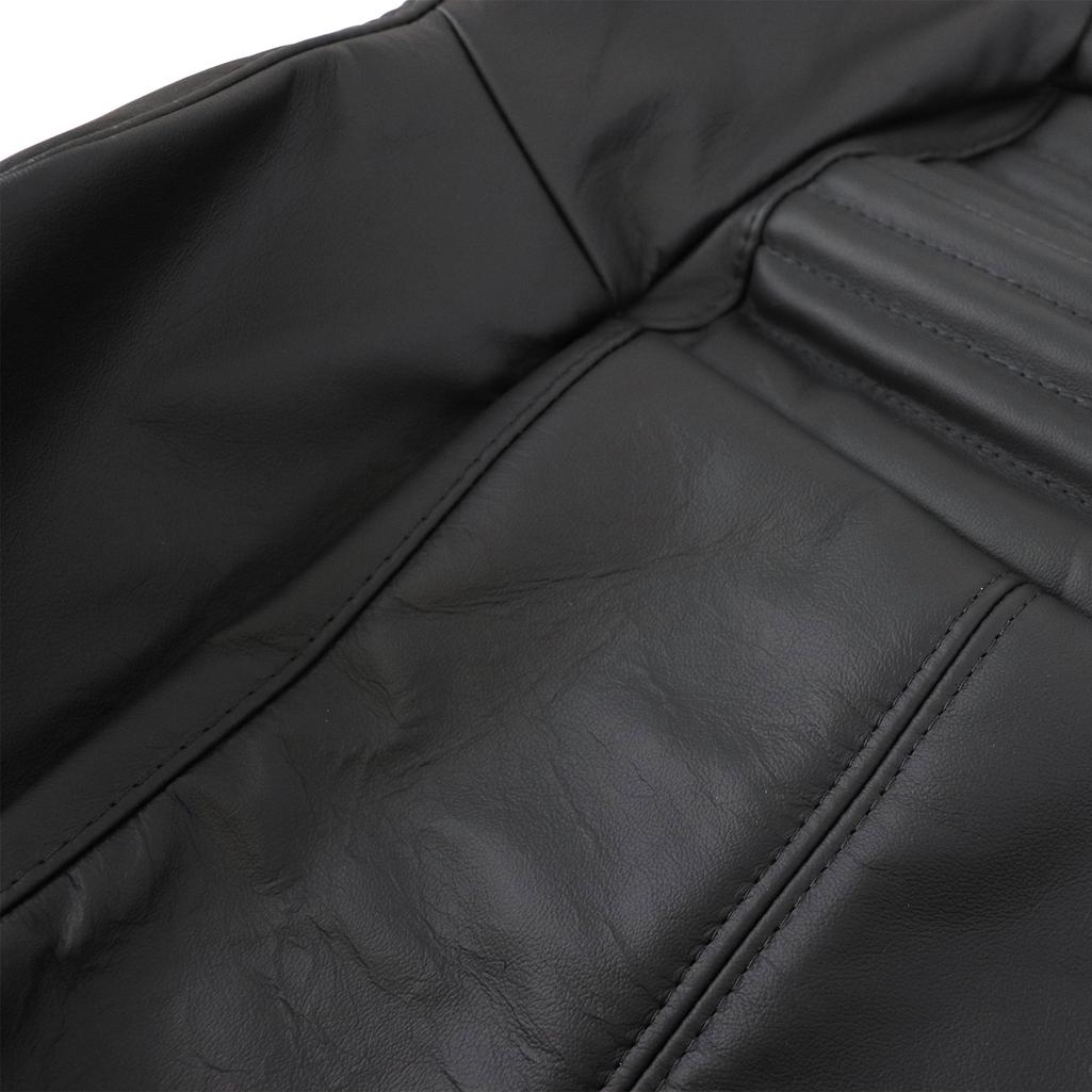 OE Style Embroidered Leather Seat Covers - Black detail