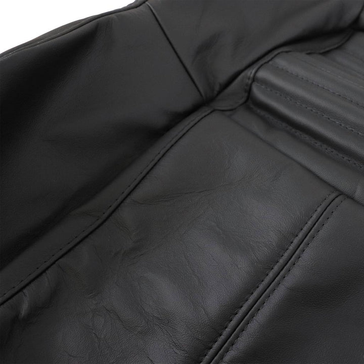 OE Style Embroidered Leather Seat Covers - Black detail