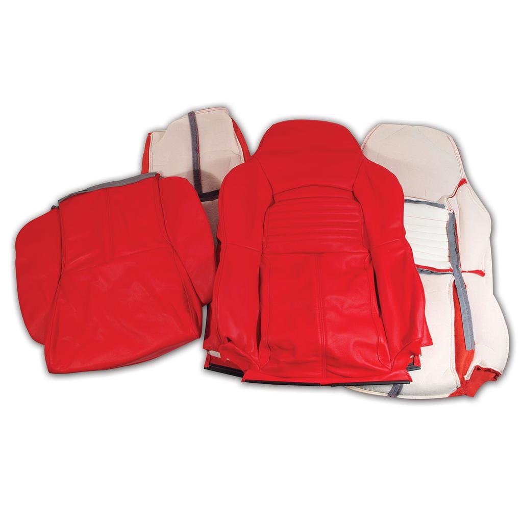 C4 1994-1996 Corvette Leather Seat Covers - Torch Red Standard
