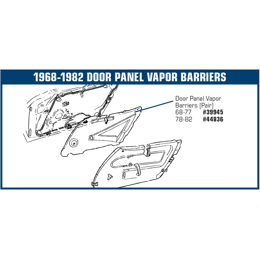 1978-1982 Corvette C3 Door Panel Vapor Barriers