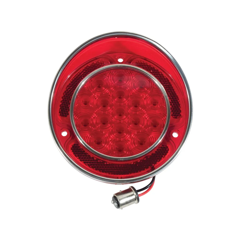 1968-1973 Corvette C3 LED Tail Light W/SS Rim - Red