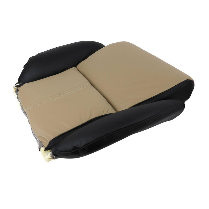 Mounted Leather 2-Tone Seat Covers - Black & Beige detail