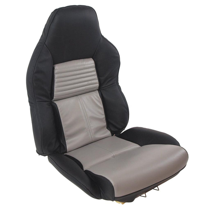 Mounted Leather 2-Tone Seat Covers - Black & Gray detail