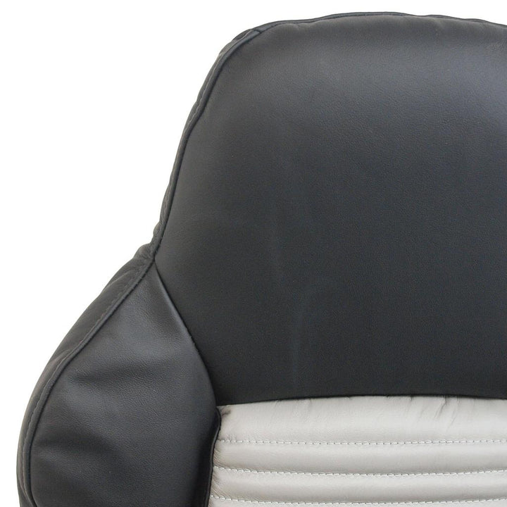 Mounted Leather 2-Tone Seat Covers - Black & Gray detail