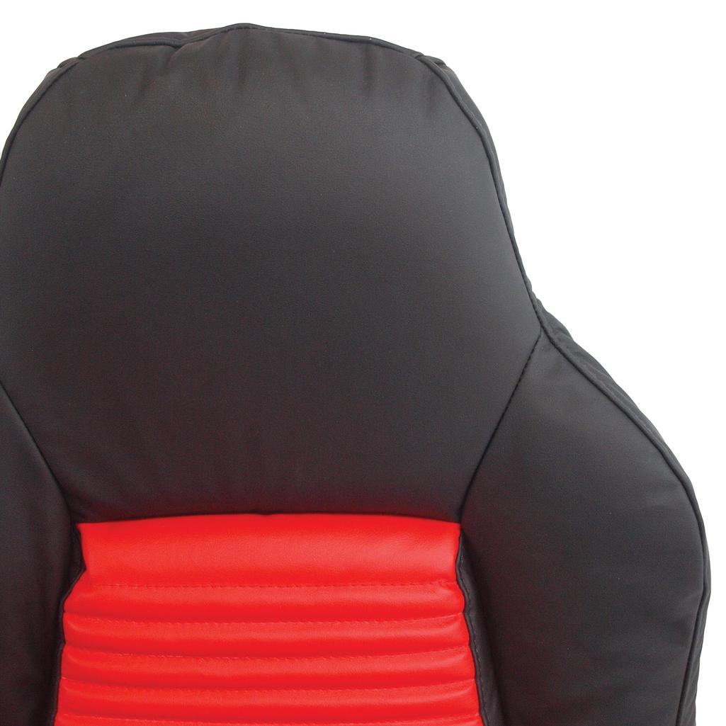 Mounted Leather 2-Tone Seat Covers - Black & Torch Red detail