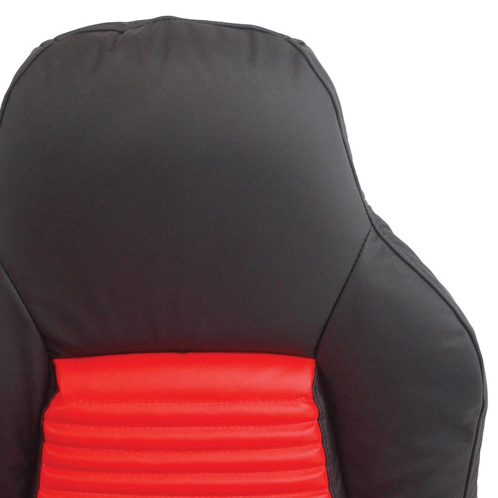 Mounted Leather 2-Tone Seat Covers - Black & Torch Red detail