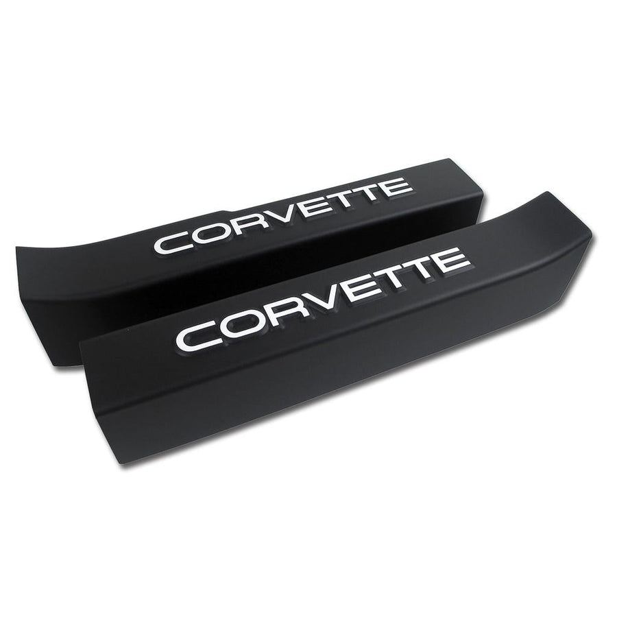 1988-1989 Corvette C4 Door Sill Guards W/Corvette Logo - Black