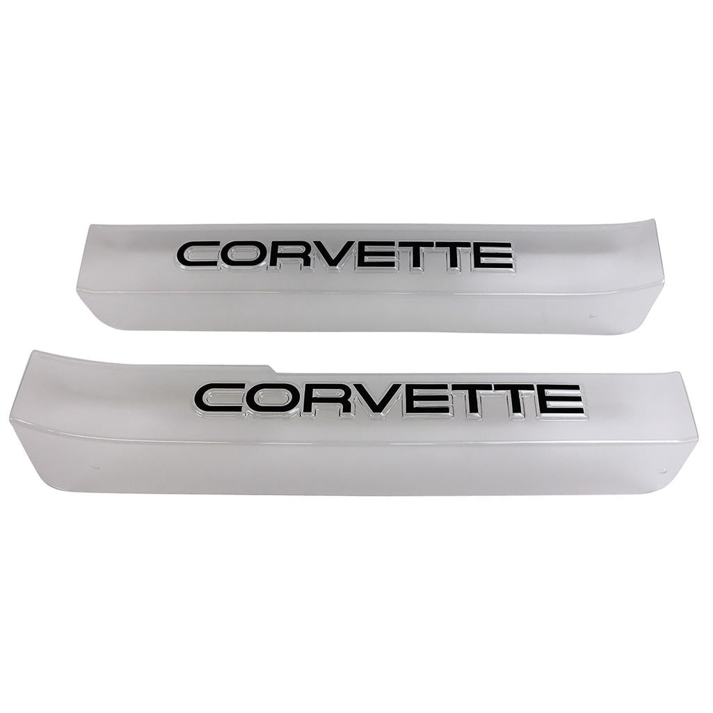 1984-1987 Corvette C4 Door Sill Guards W/Corvette Logo - Clear
