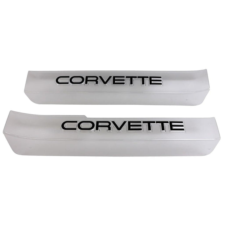 1984-1987 Corvette C4 Door Sill Guards W/Corvette Logo - Clear