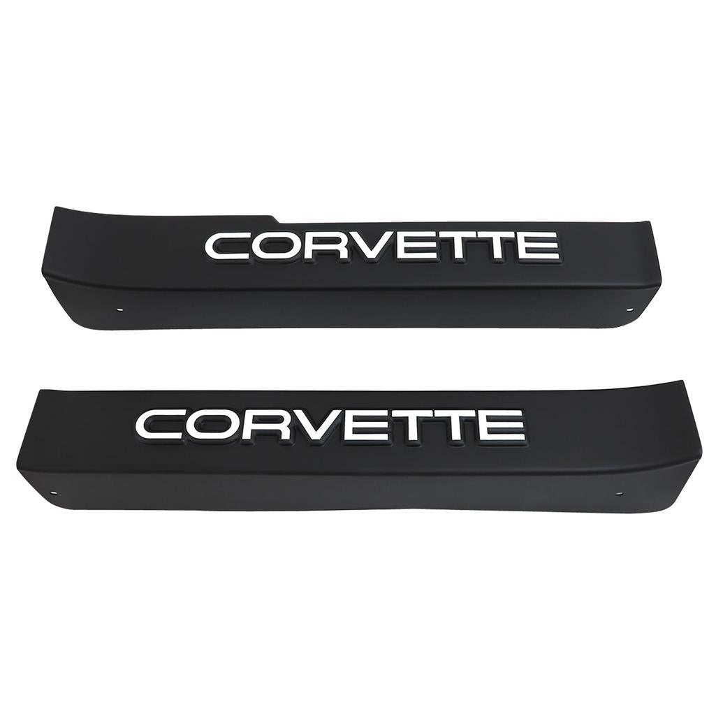 1984-1987 Corvette C4 Door Sill Guards W/Corvette Logo - Black