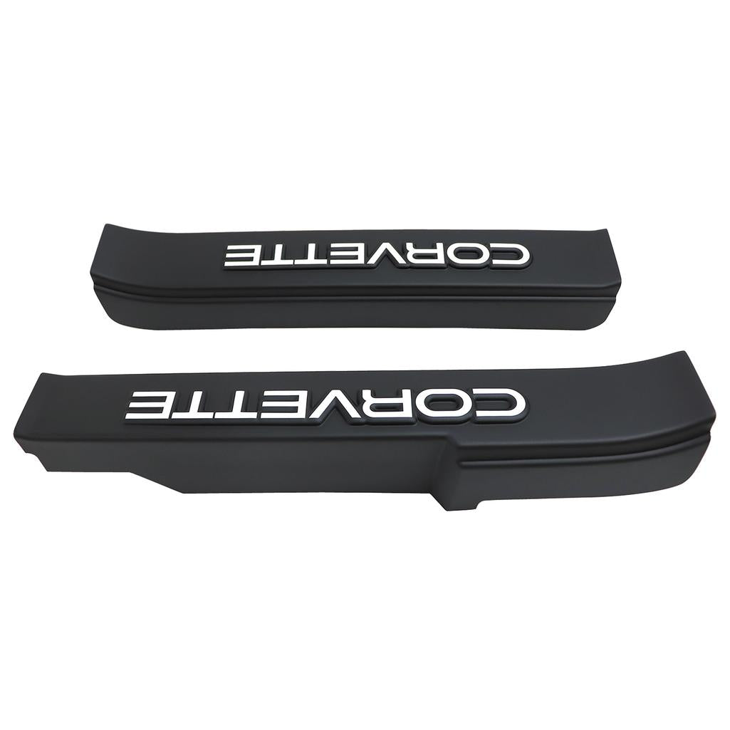 1984-1987 Corvette C4 Door Sill Guards W/Corvette Logo - Black