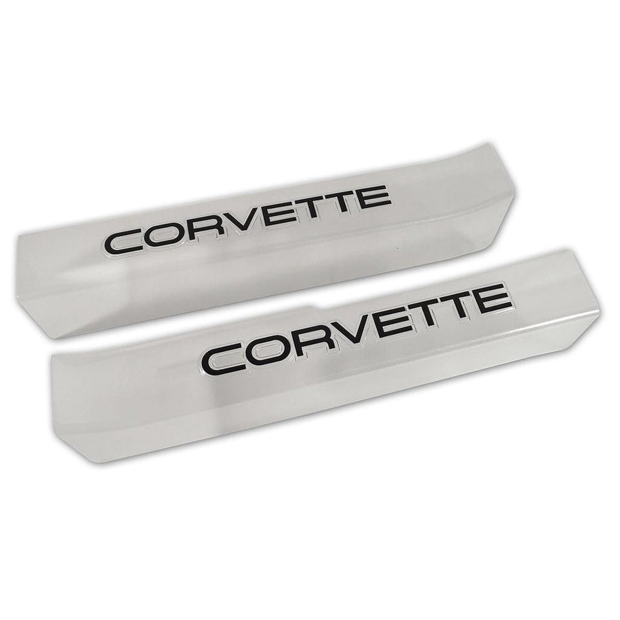 1990-1996 Corvette C4 Door Sill Guards W/Corvette Logo - Clear
