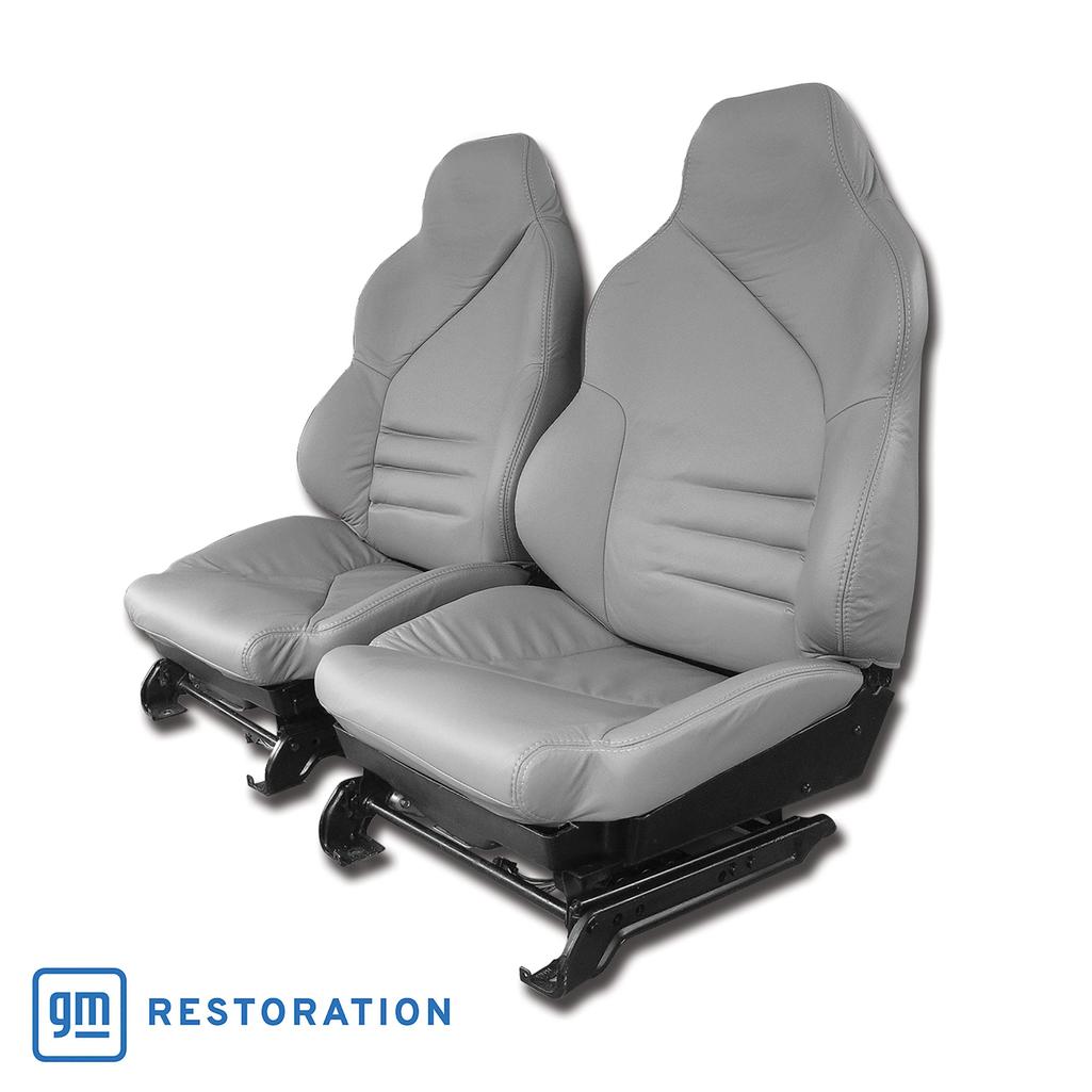 Reproduction Leather Sport Seat Covers - Gray detail