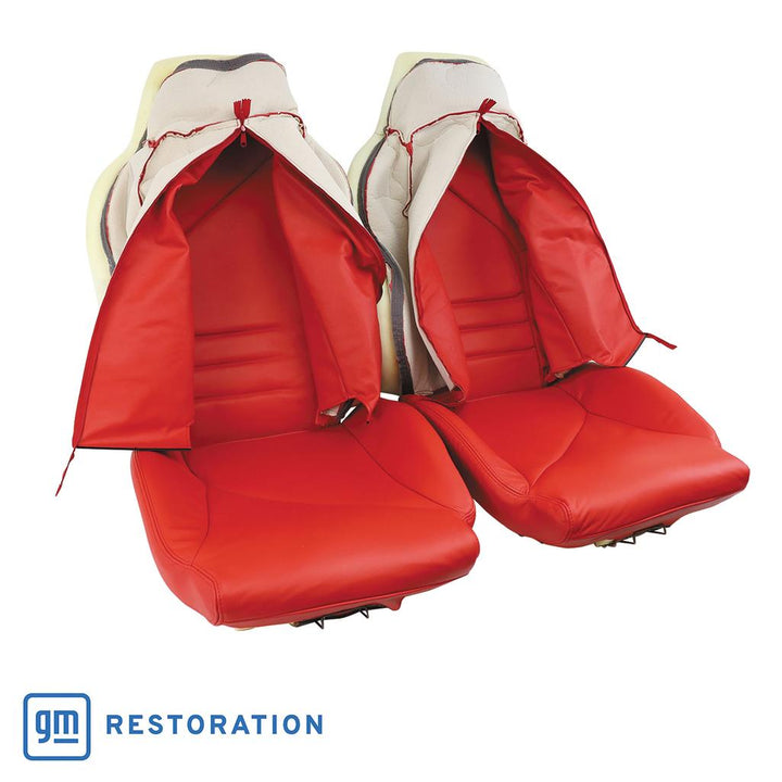 Reproduction Leather Sport Seat Covers - Torch Red