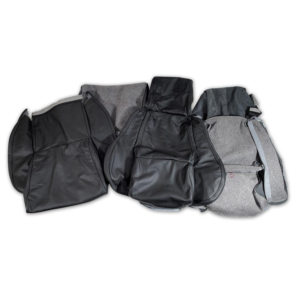 1984-1988 Corvette C4 OE Style 100% Leather Standard Seat Covers W/O Perforated Inserts - Black
