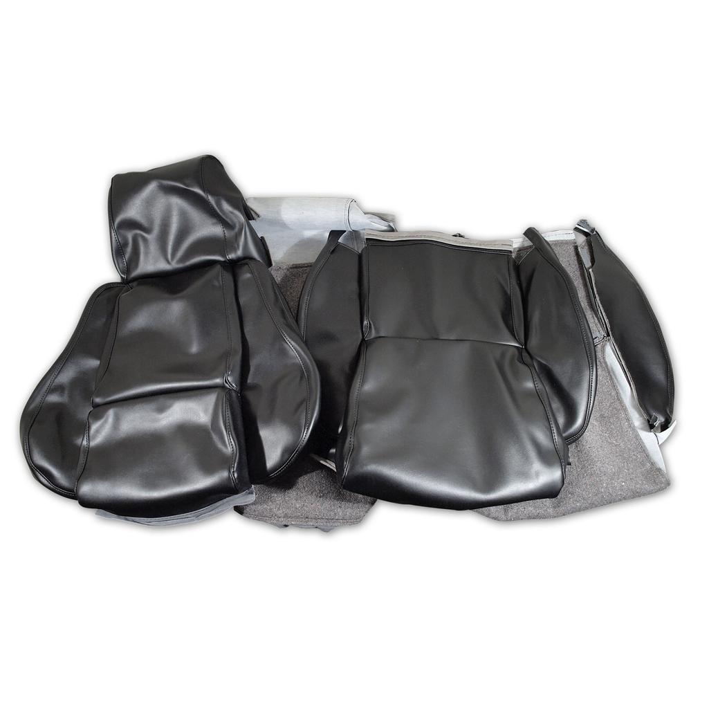 1984-1988 Corvette C4 OE Style "Leather-Like" Standard Seat Covers W/O Perforated Inserts - Black