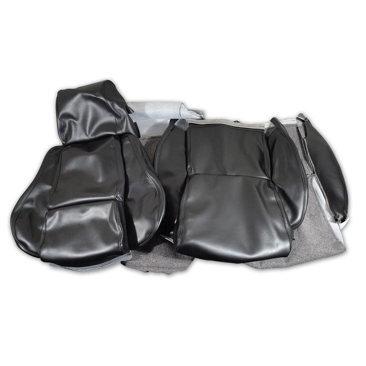 1984-1988 Corvette C4 OE Style "Leather-Like" Standard Seat Covers W/O Perforated Inserts - Black