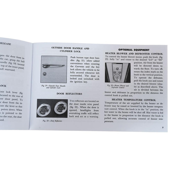 1961 Corvette C1 Owners Manual, Corvette