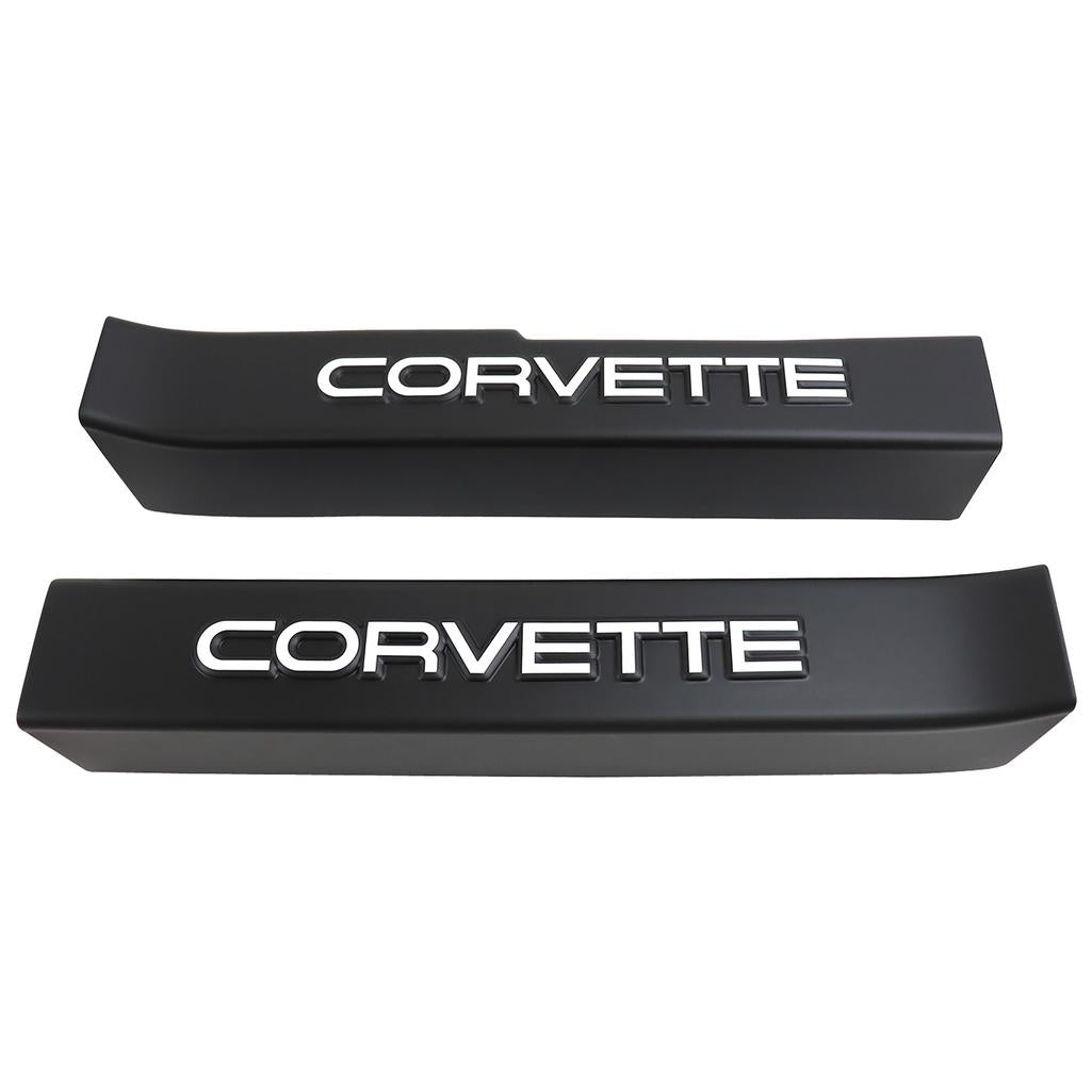 1990-1996 Corvette C4 Door Sill Guards W/Corvette Logo - Black