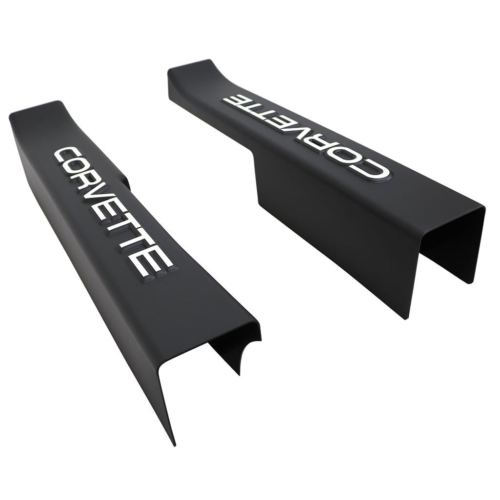 1990-1996 Corvette C4 Door Sill Guards W/Corvette Logo - Black