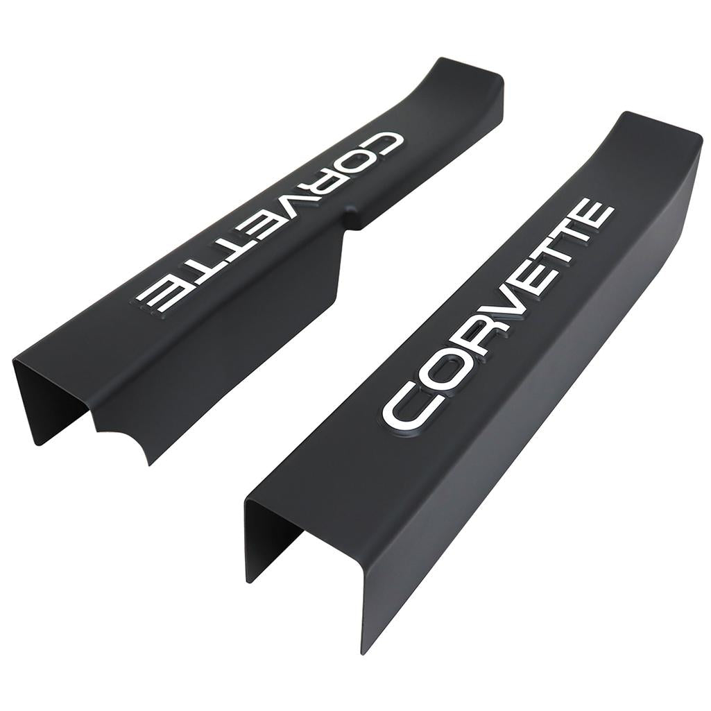 1990-1996 Corvette C4 Door Sill Guards W/Corvette Logo - Black