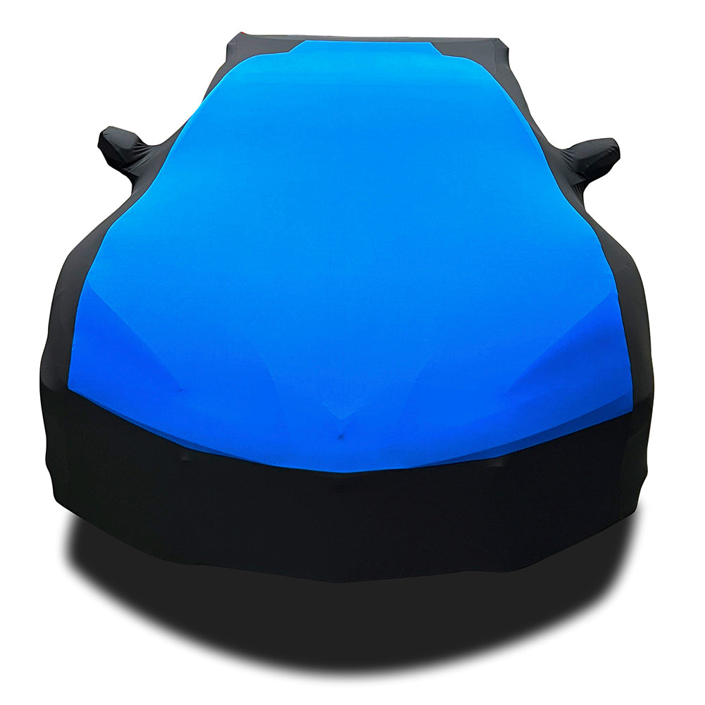 C8 Corvette Ultraguard Stretch Satin Sport Car Cover - Blue/Black - Indoor