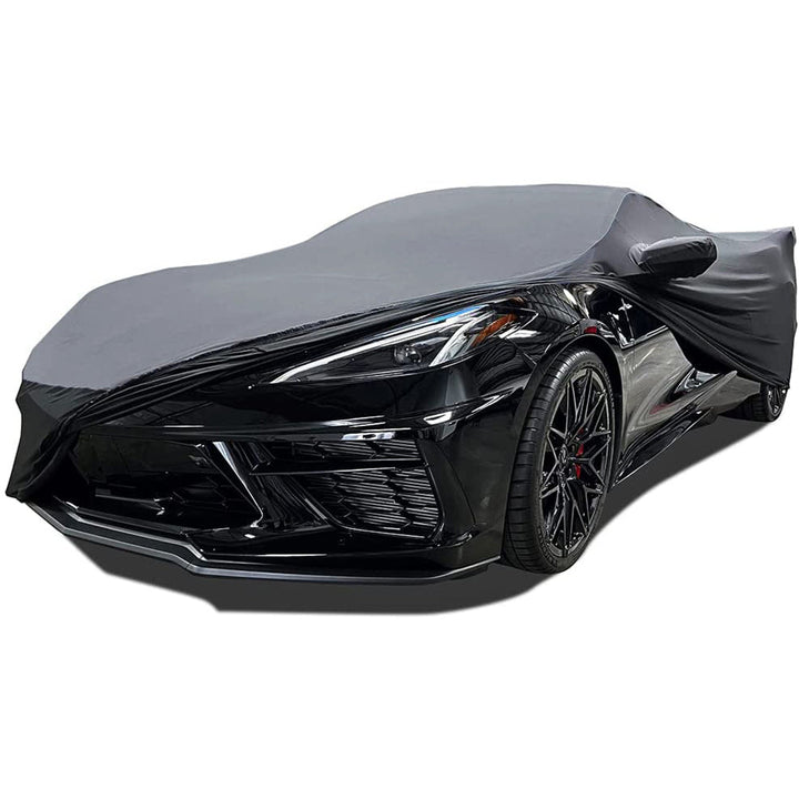 C8 Corvette Ultraguard Stretch Satin Sport Car Cover - Gray/Black - Indoor