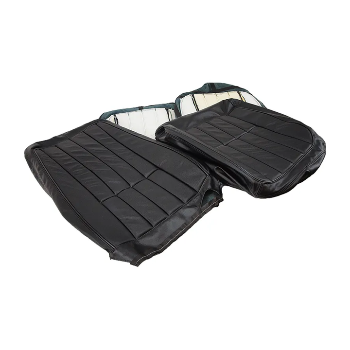 1968 Corvette C3 Driver Leather Seat Covers - Black - Pair