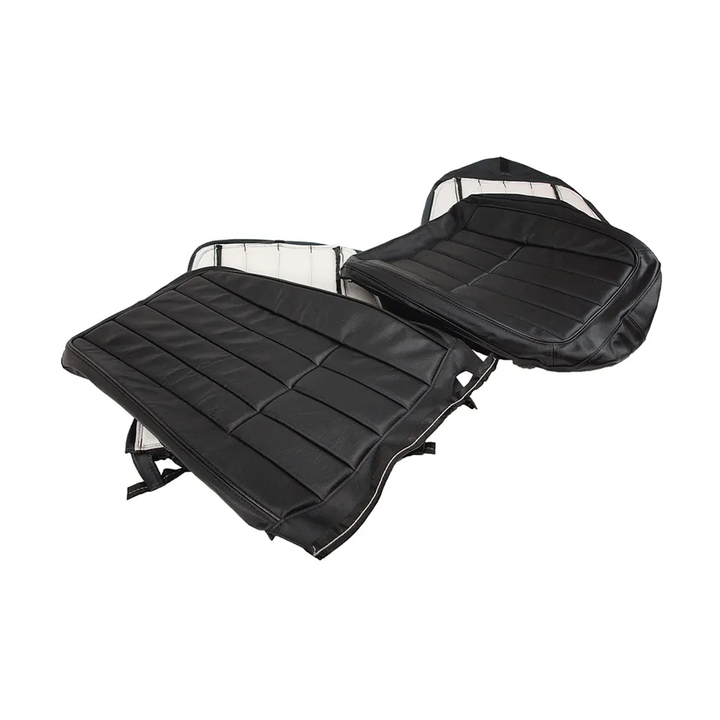 1969 Corvette C3 Driver Leather Seat Covers - Black - Pair