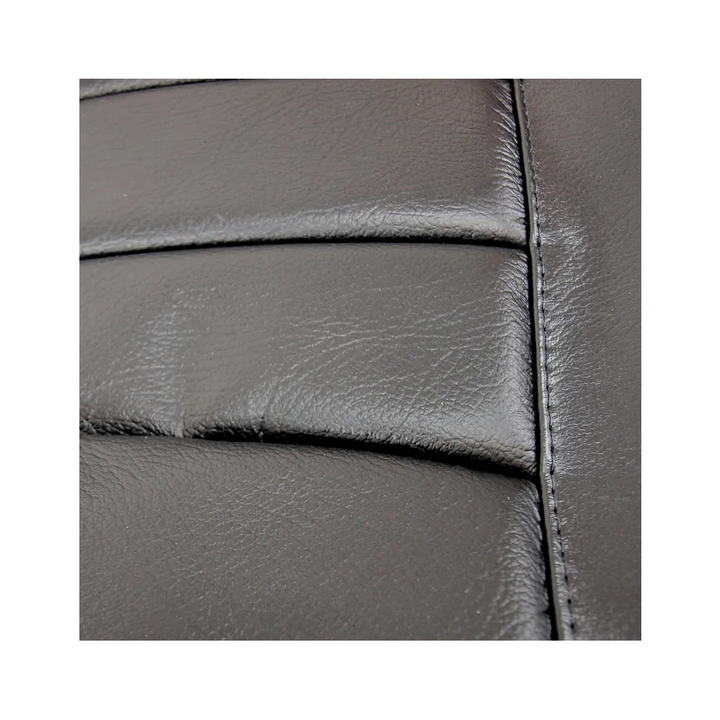 1970-1978 Corvette C3 Driver Leather Seat Covers Leather/Vinyl - Black - Pair