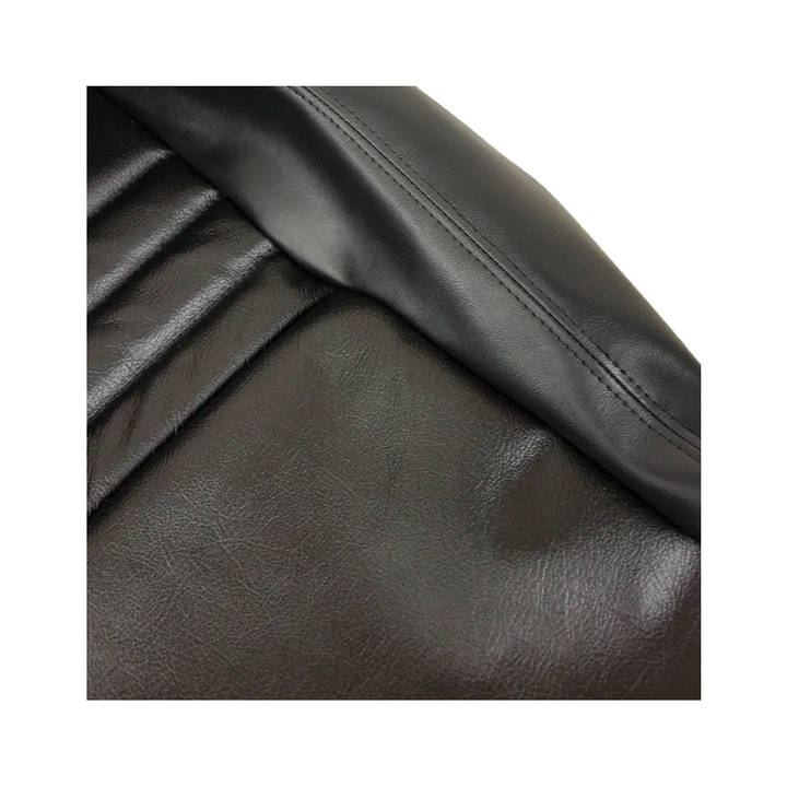 C3 1979-1982 Corvette Driver Leather Seat Covers Leather/Vinyl Black - 2-Inch Bolster