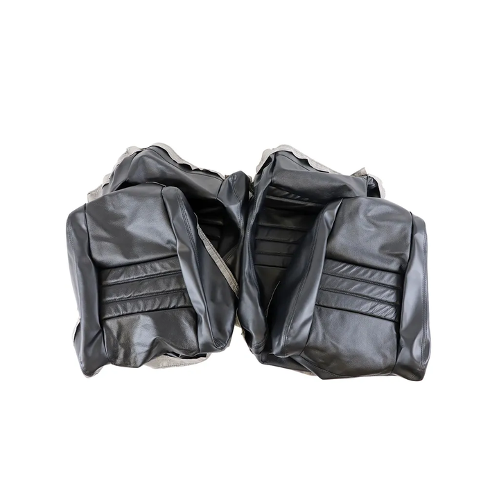 C3 1979-1982 Corvette Driver Leather Seat Covers Leather/Vinyl Black - 4-Inch Bolster