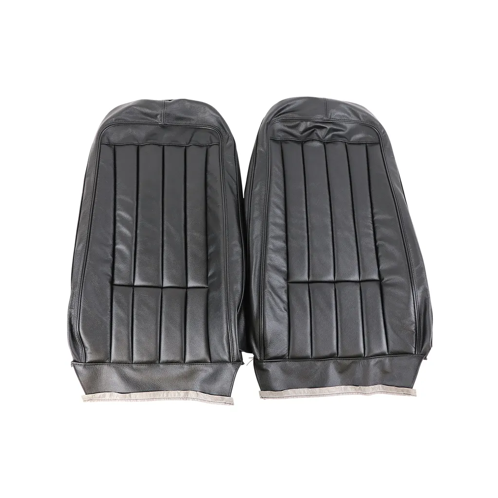 1970-1971 Corvette C3 Driver Leather Seat Covers 100% Leather - Black - Pair