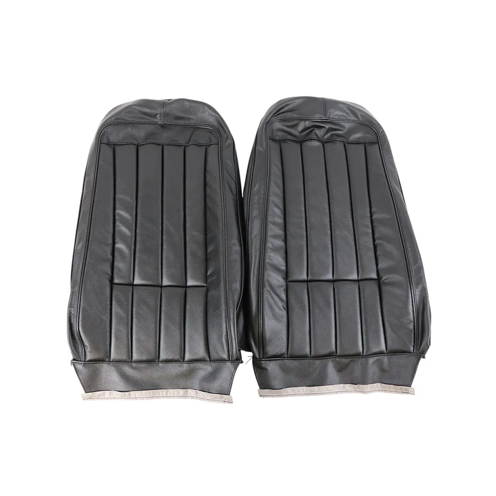 1970-1971 Corvette C3 Driver Leather Seat Covers 100% Leather - Black - Pair